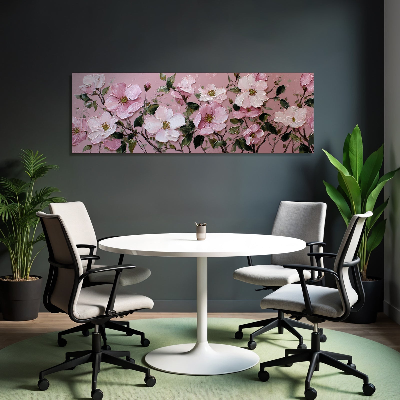 Frühlingsblüten Impasto Technik Rosa Blüten