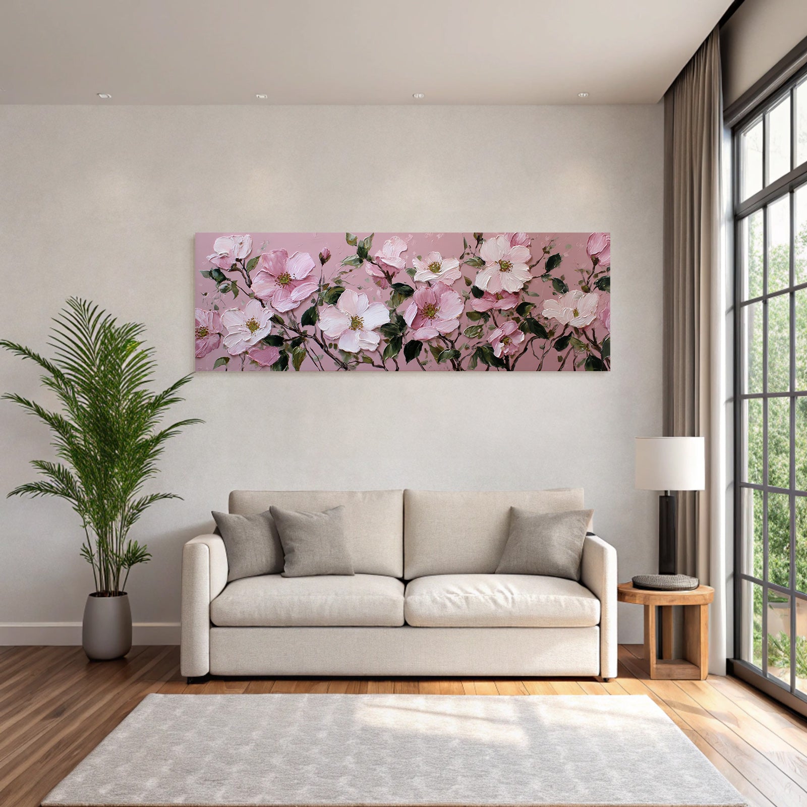 Frühlingsblüten Impasto Technik Rosa Blüten