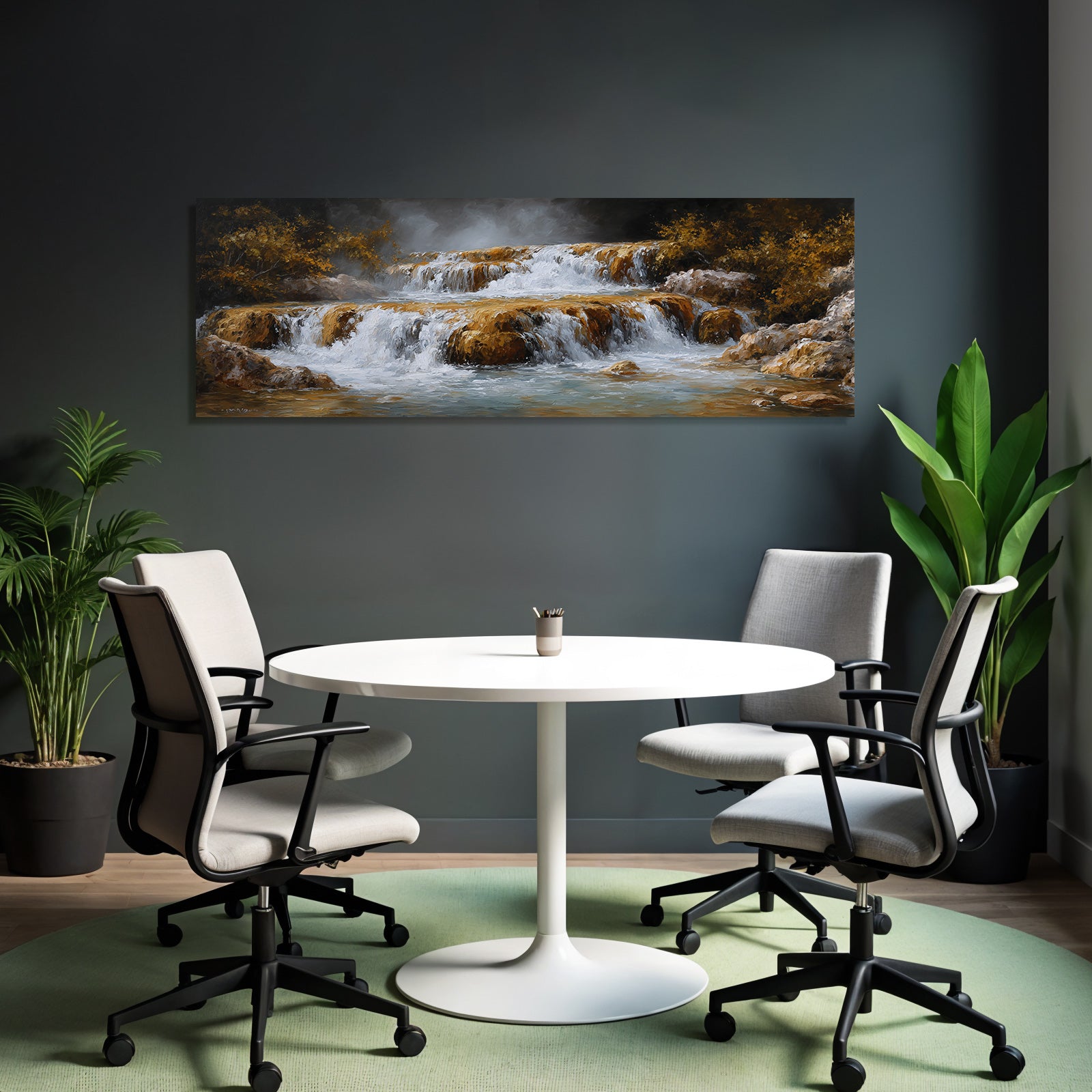 Herbstlicher Wasserfall In Felslandschaft