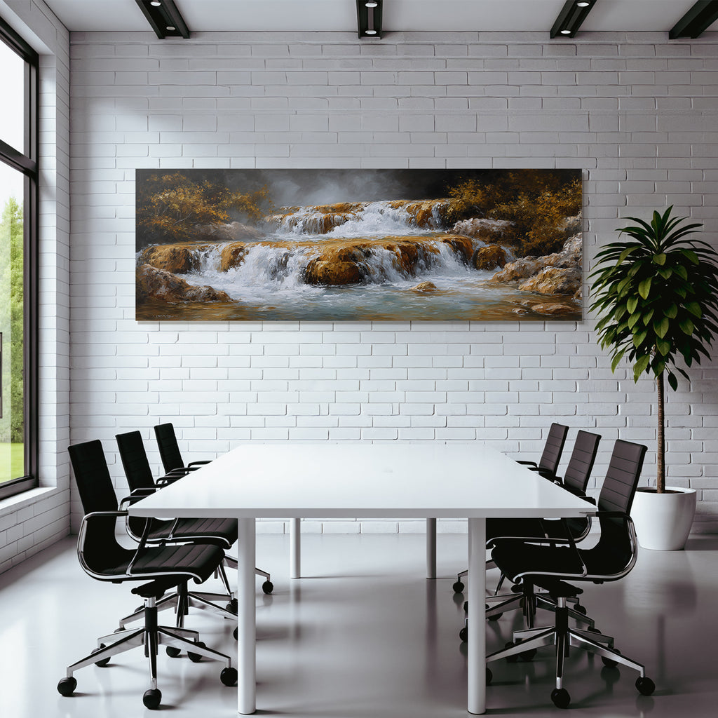 Herbstlicher Wasserfall In Felslandschaft