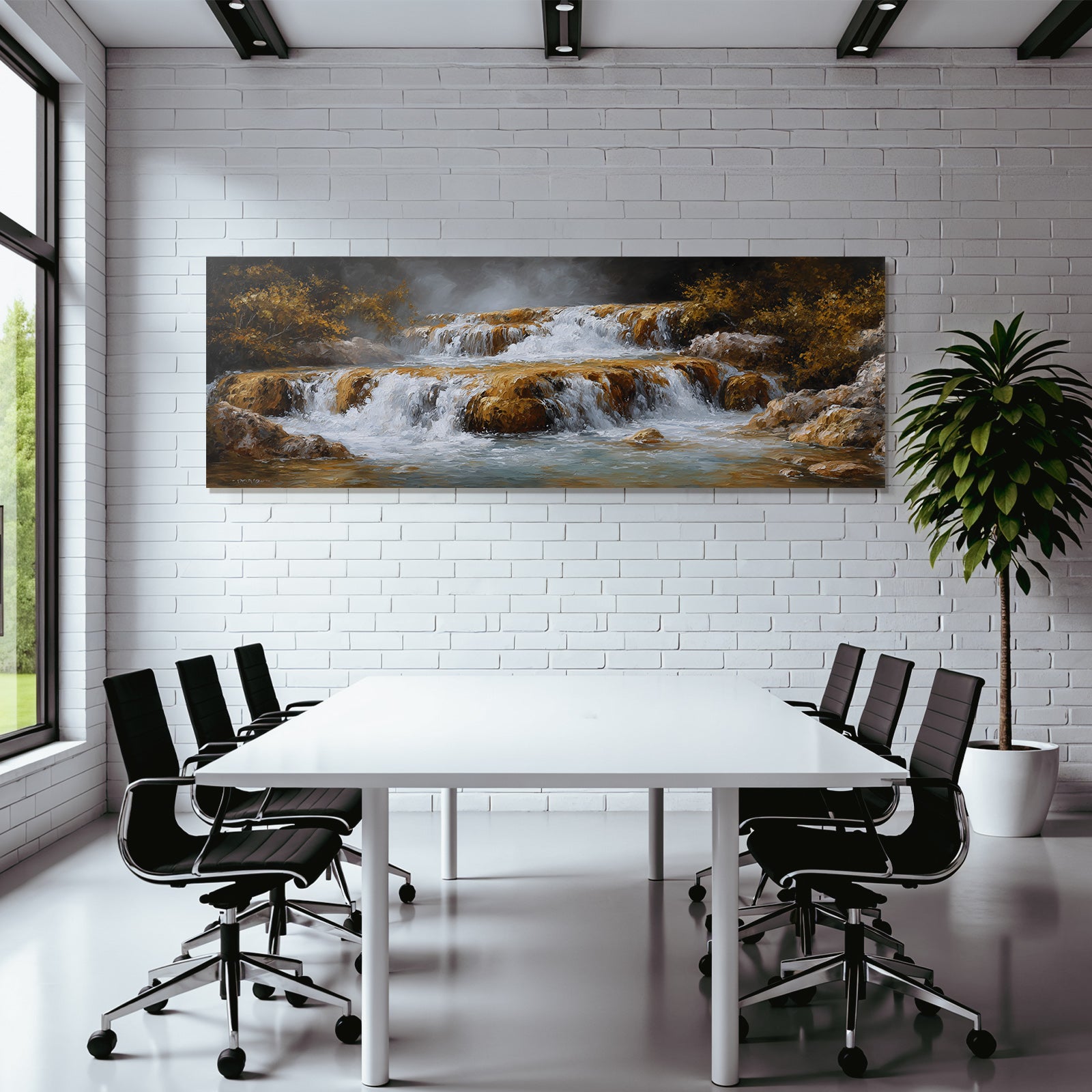 Herbstlicher Wasserfall In Felslandschaft