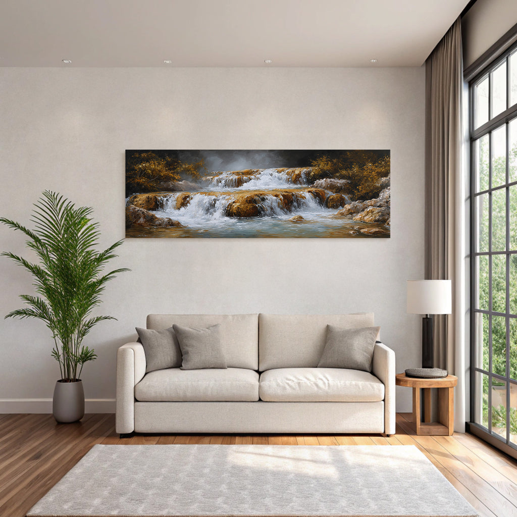 Herbstlicher Wasserfall In Felslandschaft
