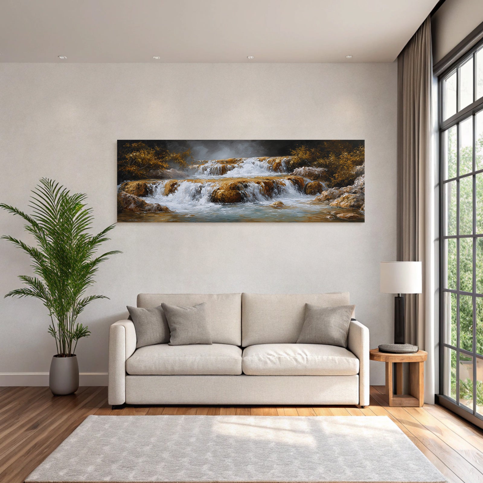 Herbstlicher Wasserfall In Felslandschaft