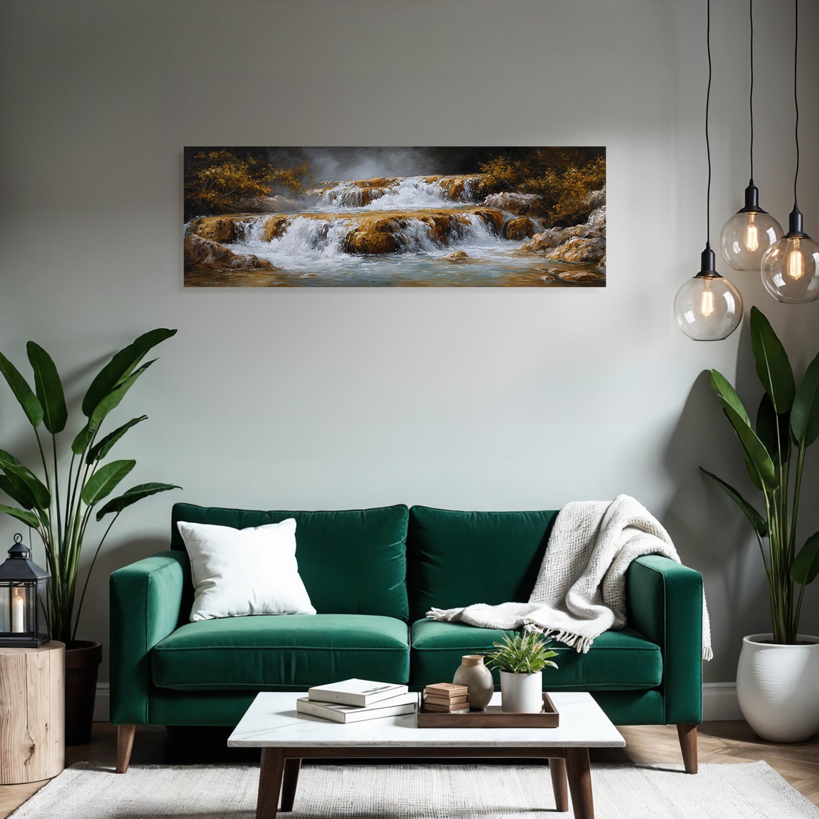 Herbstlicher Wasserfall In Felslandschaft