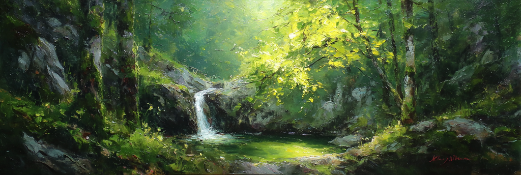 Idyllische Landschaft Mit Wasserfall | Wasserfaelle und Tropfen | Natur