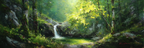 Idyllische Landschaft Mit Wasserfall | Wasserfaelle und Tropfen | Natur