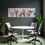 Impasto Blumengemälde Mit Rosa Und Weissen Blumen