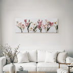 Impasto Blumengemälde Mit Rosa Und Weissen Blumen