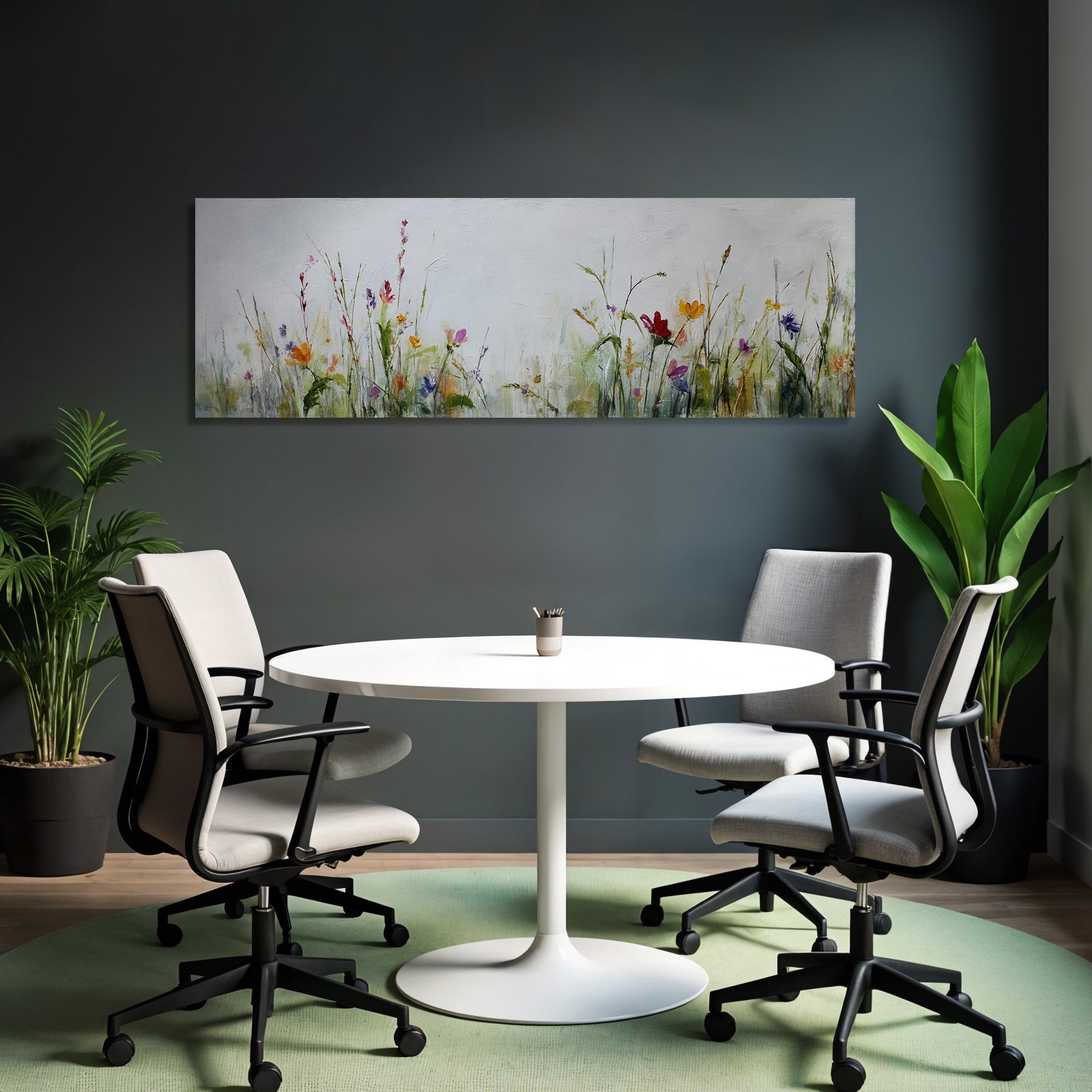 Impressionistische Blumenwiese Mit Wilden Blumen