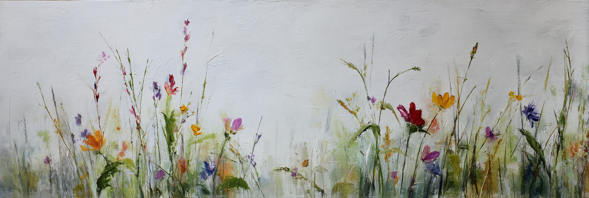 Impressionistische Blumenwiese Mit Wilden Blumen | Wasserfaelle und Tropfen | Natur