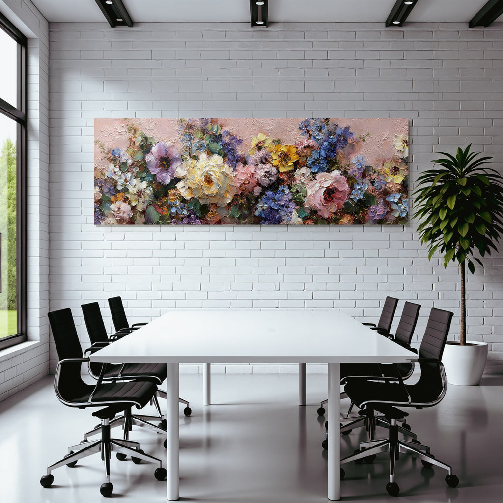 Lebendige Blumenimpression Mit Zartem Rosahintergrund