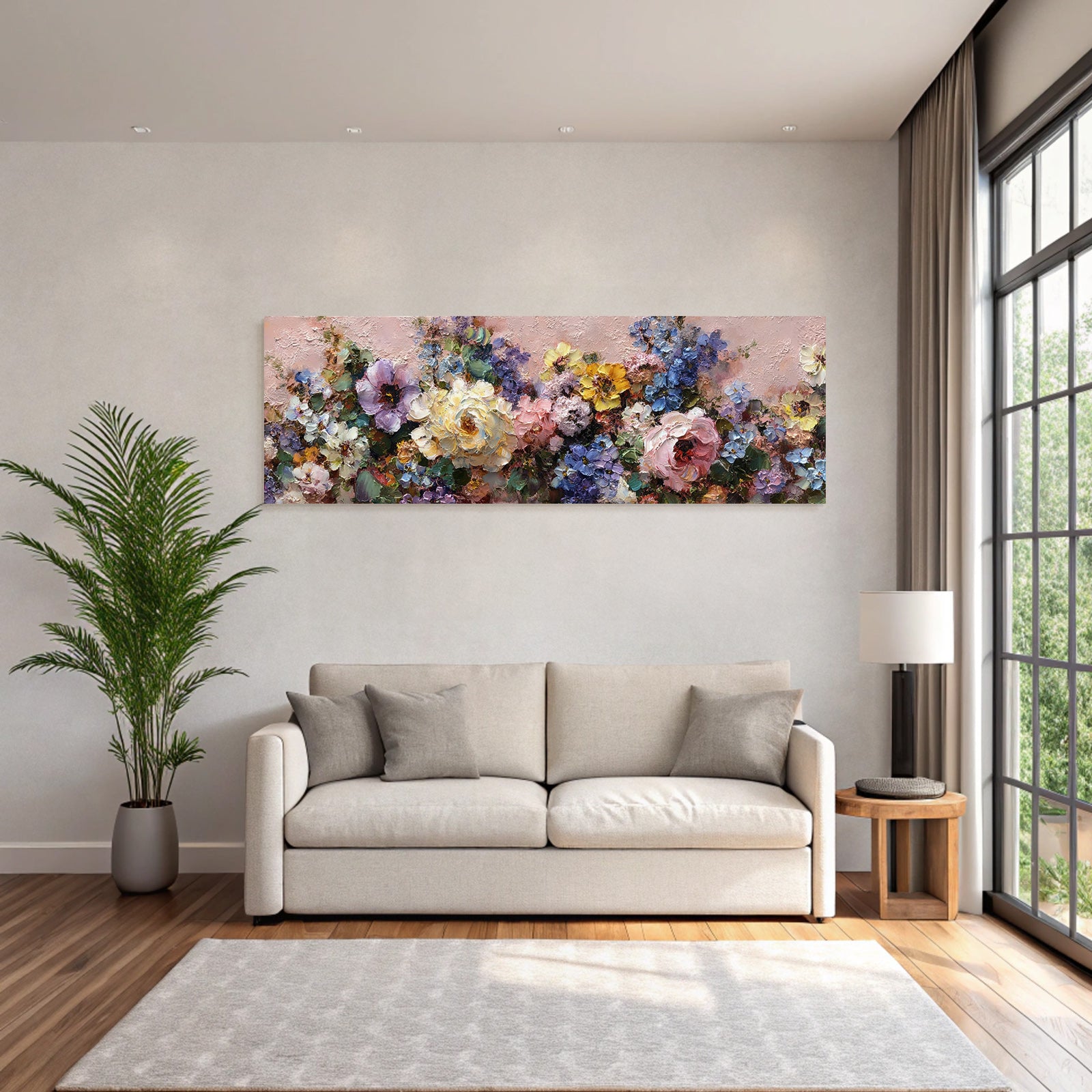 Lebendige Blumenimpression Mit Zartem Rosahintergrund