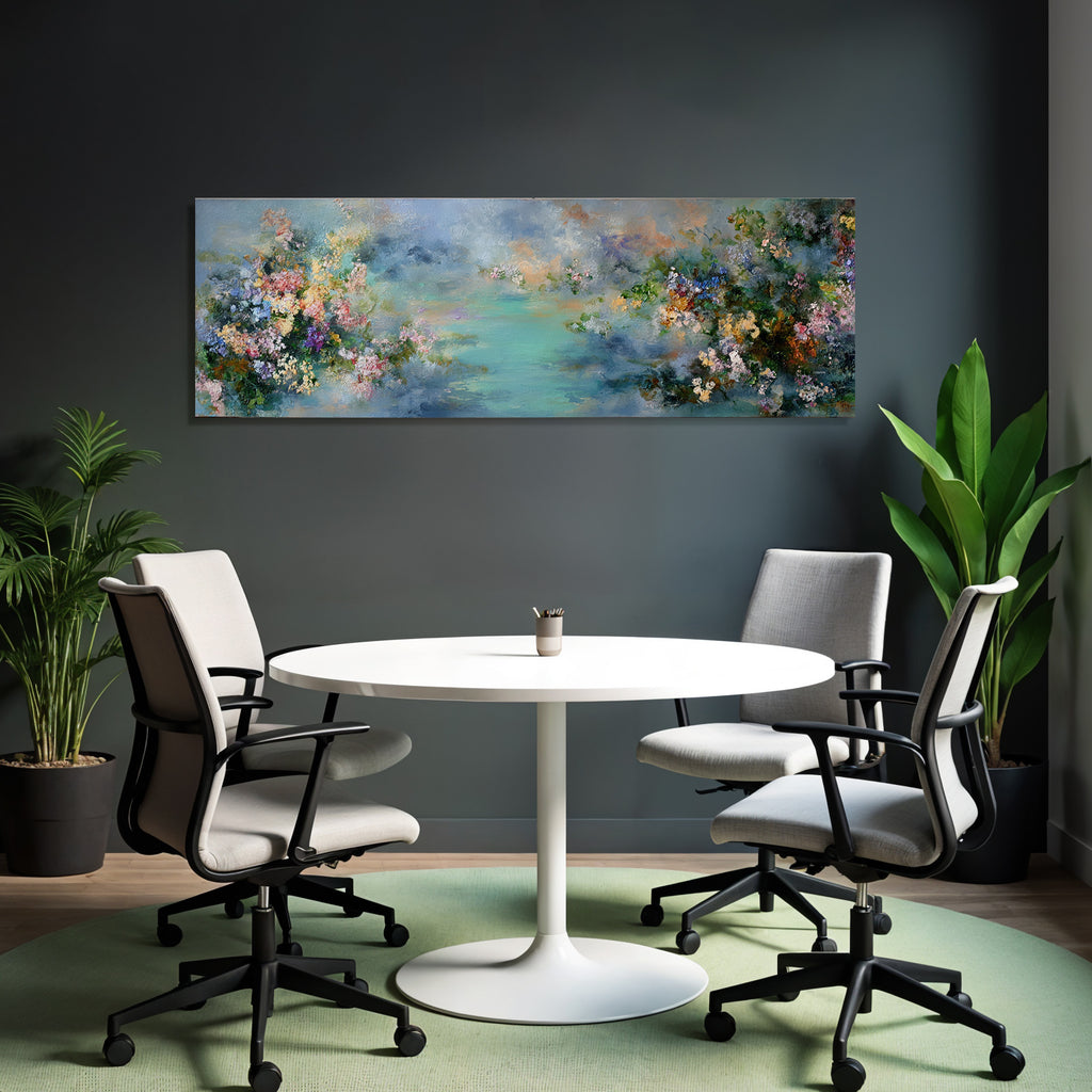 Pastellfarbene Blumenlandschaft