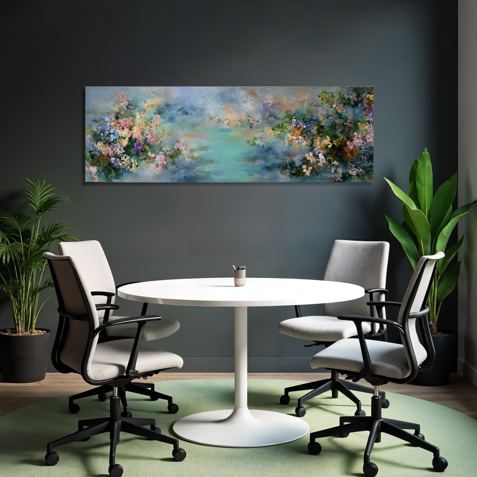 Pastellfarbene Blumenlandschaft