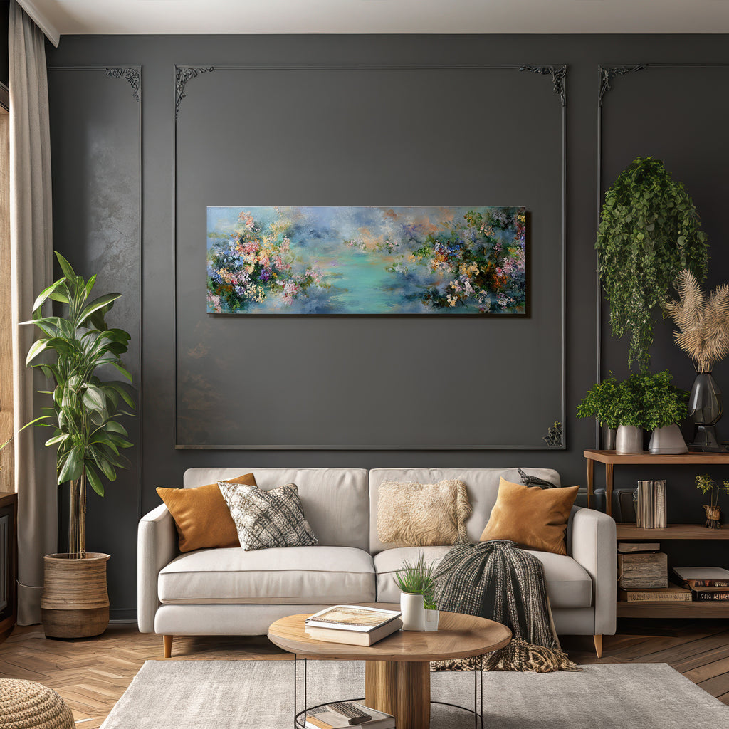 Pastellfarbene Blumenlandschaft