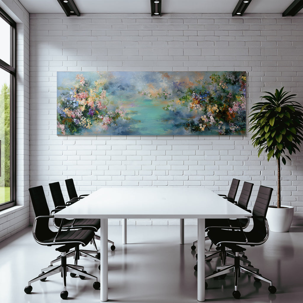 Pastellfarbene Blumenlandschaft