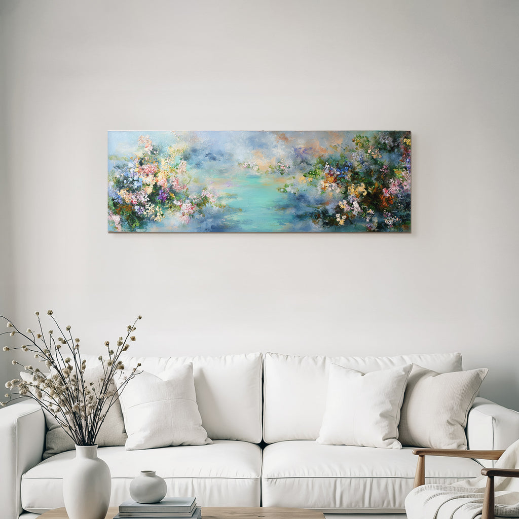 Pastellfarbene Blumenlandschaft