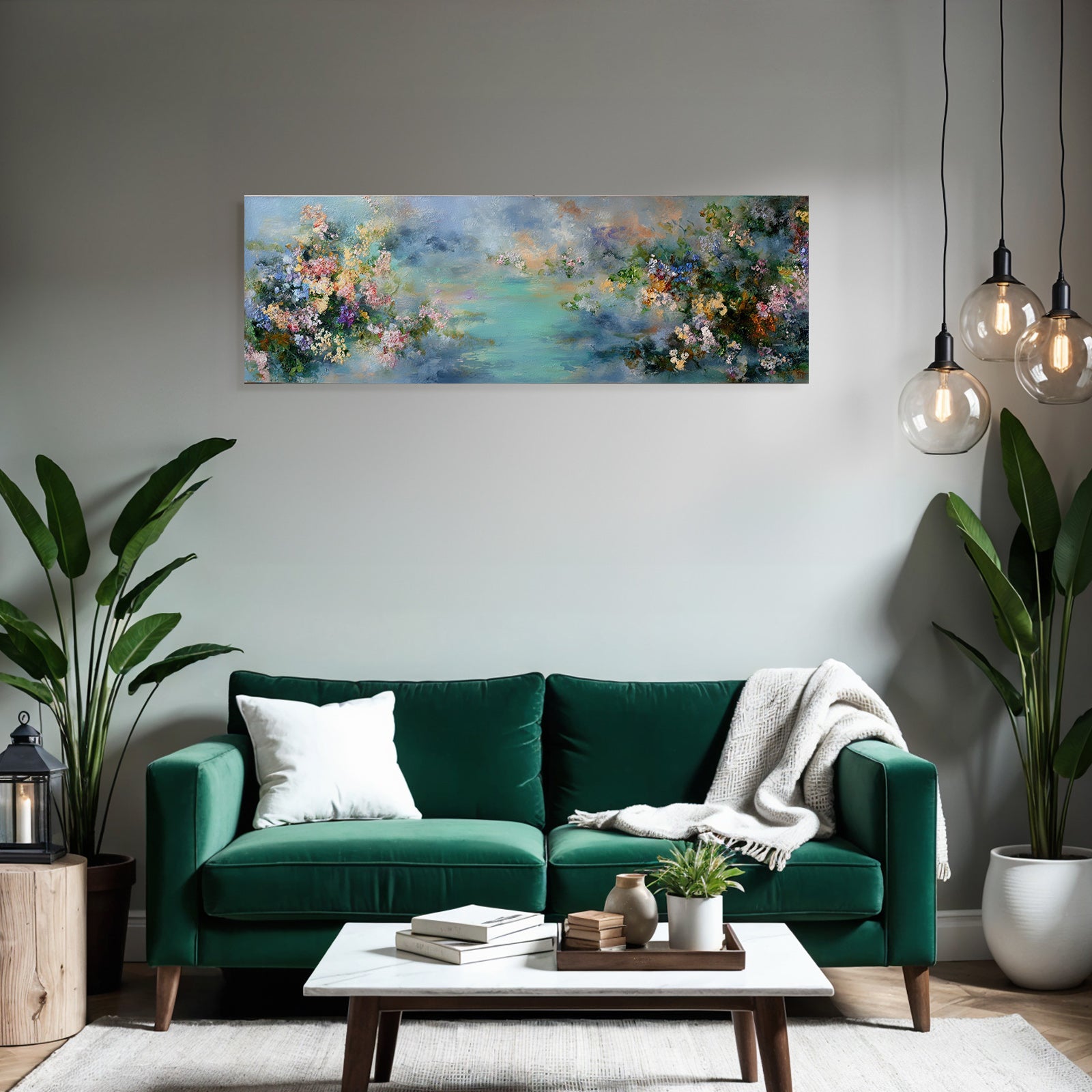 Pastellfarbene Blumenlandschaft