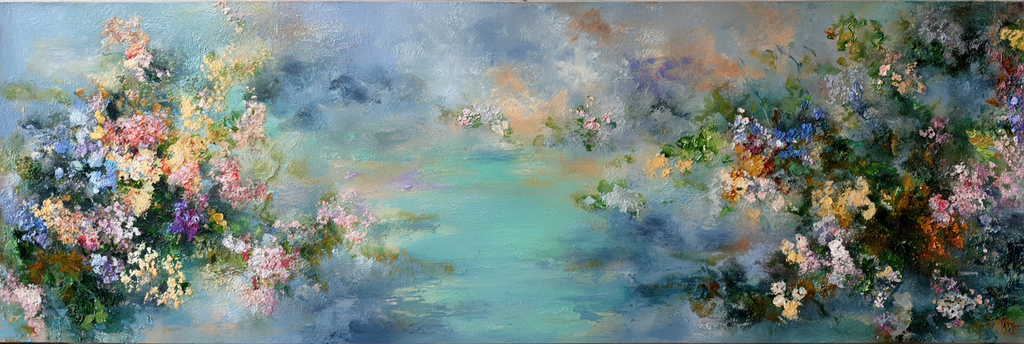 Pastellfarbene Blumenlandschaft | Wasserfaelle und Tropfen | Natur