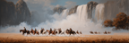 Reitergruppe Am Wilden Wasserfall | Wasserfaelle und Tropfen | Natur