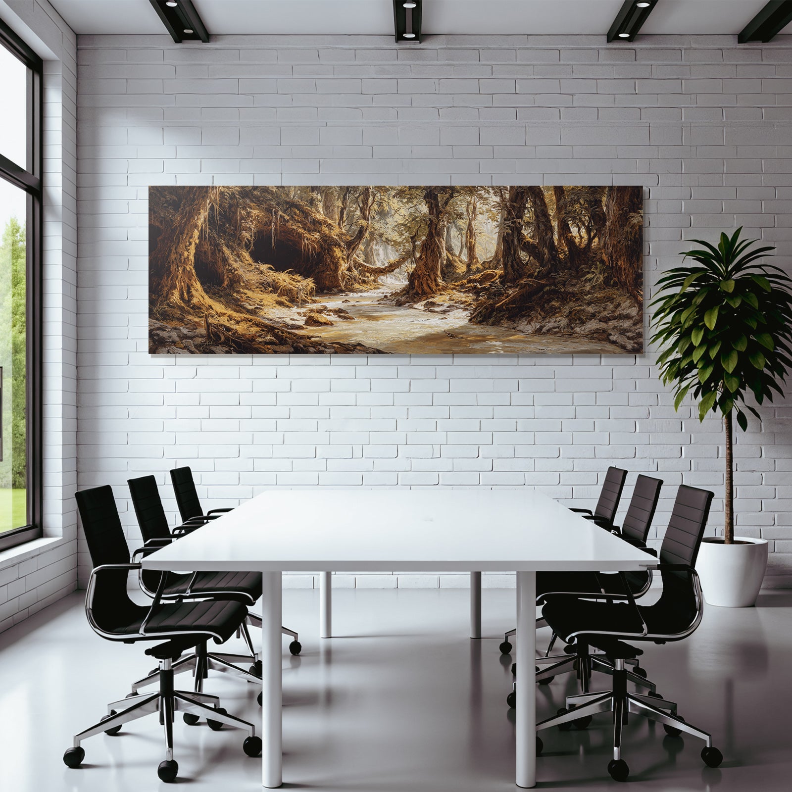 Ruhige Waldlandschaft Mit Fliessendem Bach