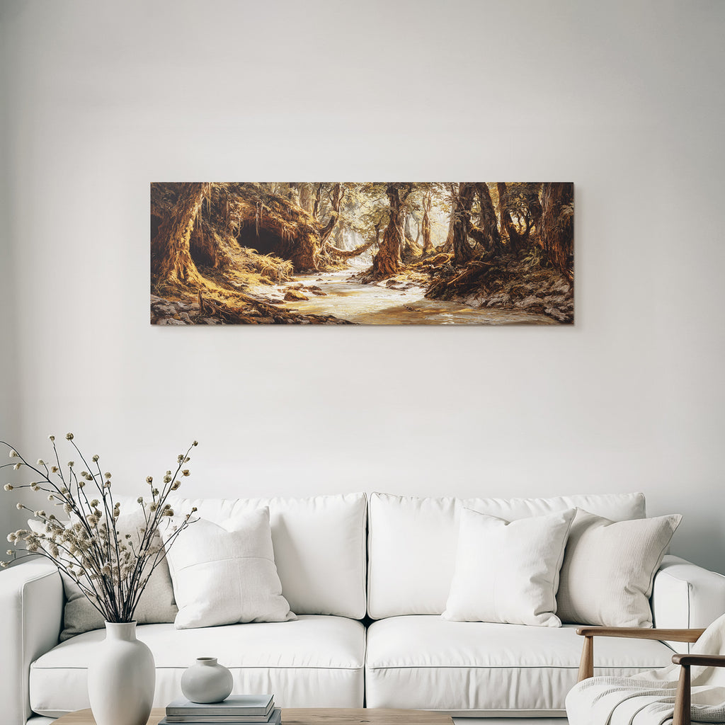 Ruhige Waldlandschaft Mit Fliessendem Bach
