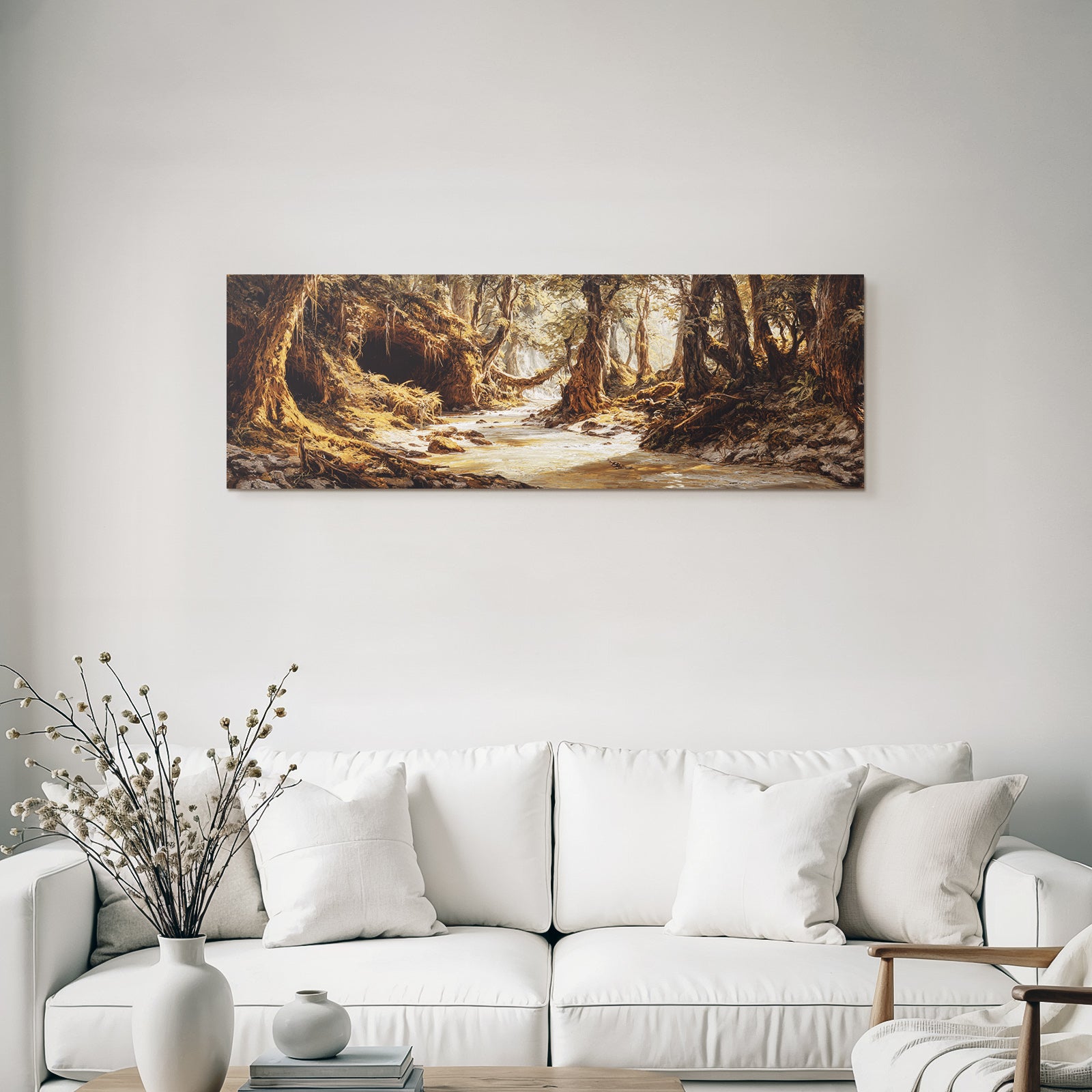 Ruhige Waldlandschaft Mit Fliessendem Bach