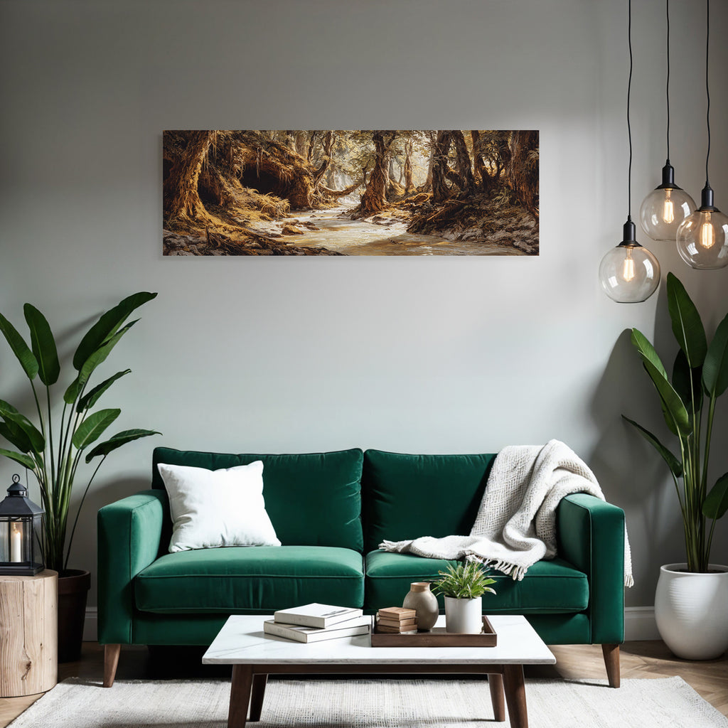 Ruhige Waldlandschaft Mit Fliessendem Bach