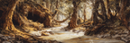 Ruhige Waldlandschaft Mit Fliessendem Bach | Wasserfaelle und Tropfen | Natur