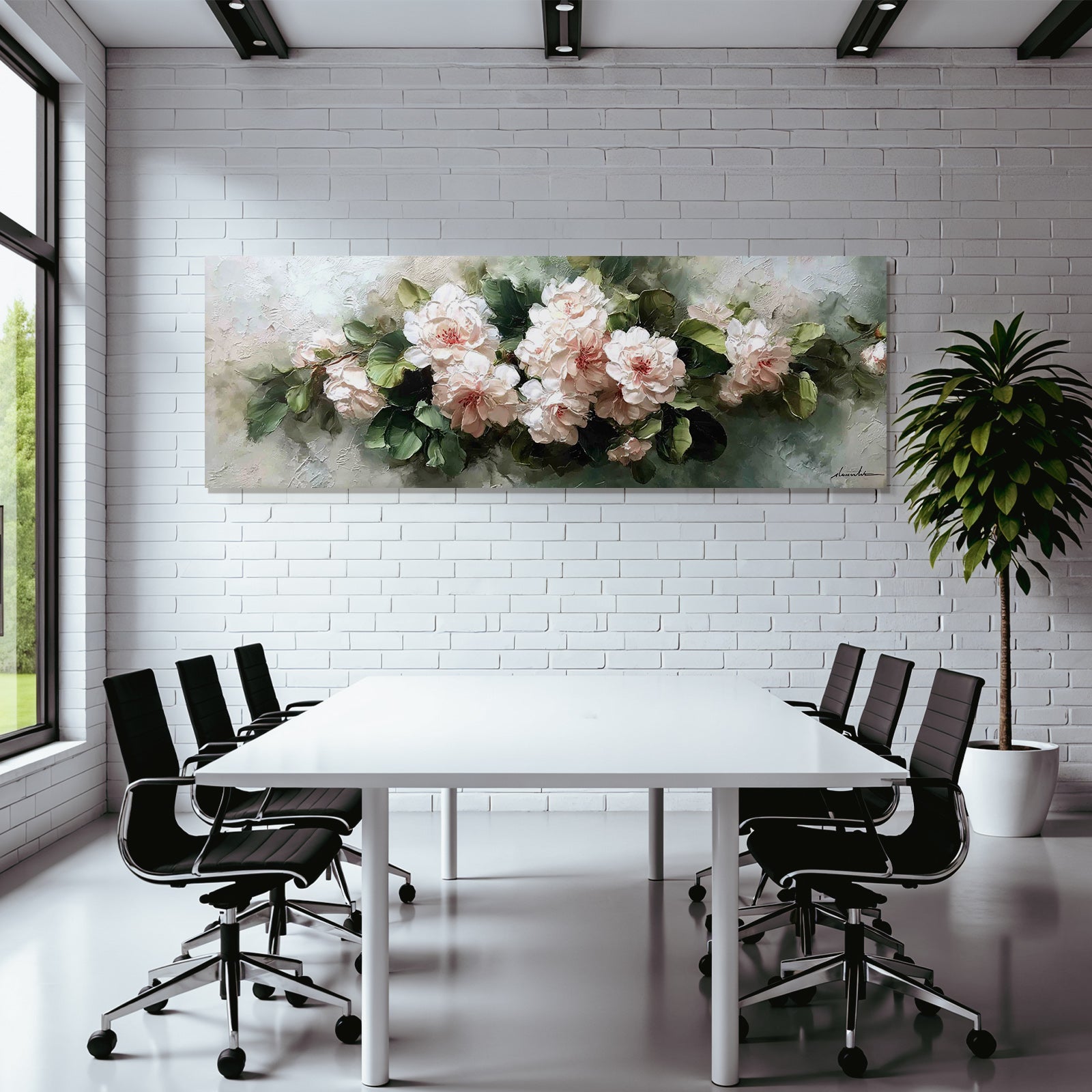 Sanfte Rosa Blüten Mit Grünen Blättern