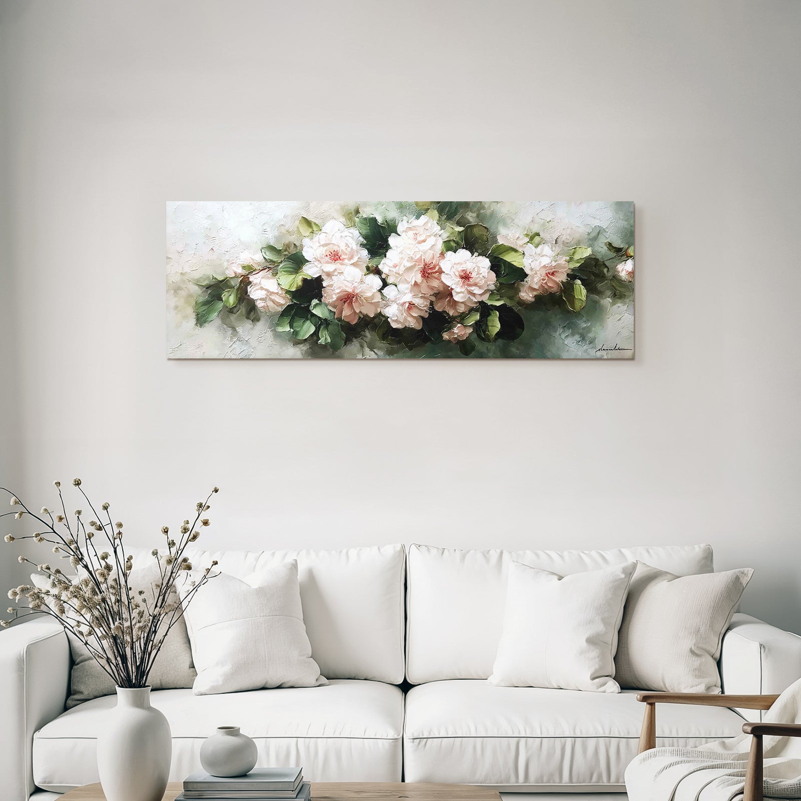 Sanfte Rosa Blüten Mit Grünen Blättern