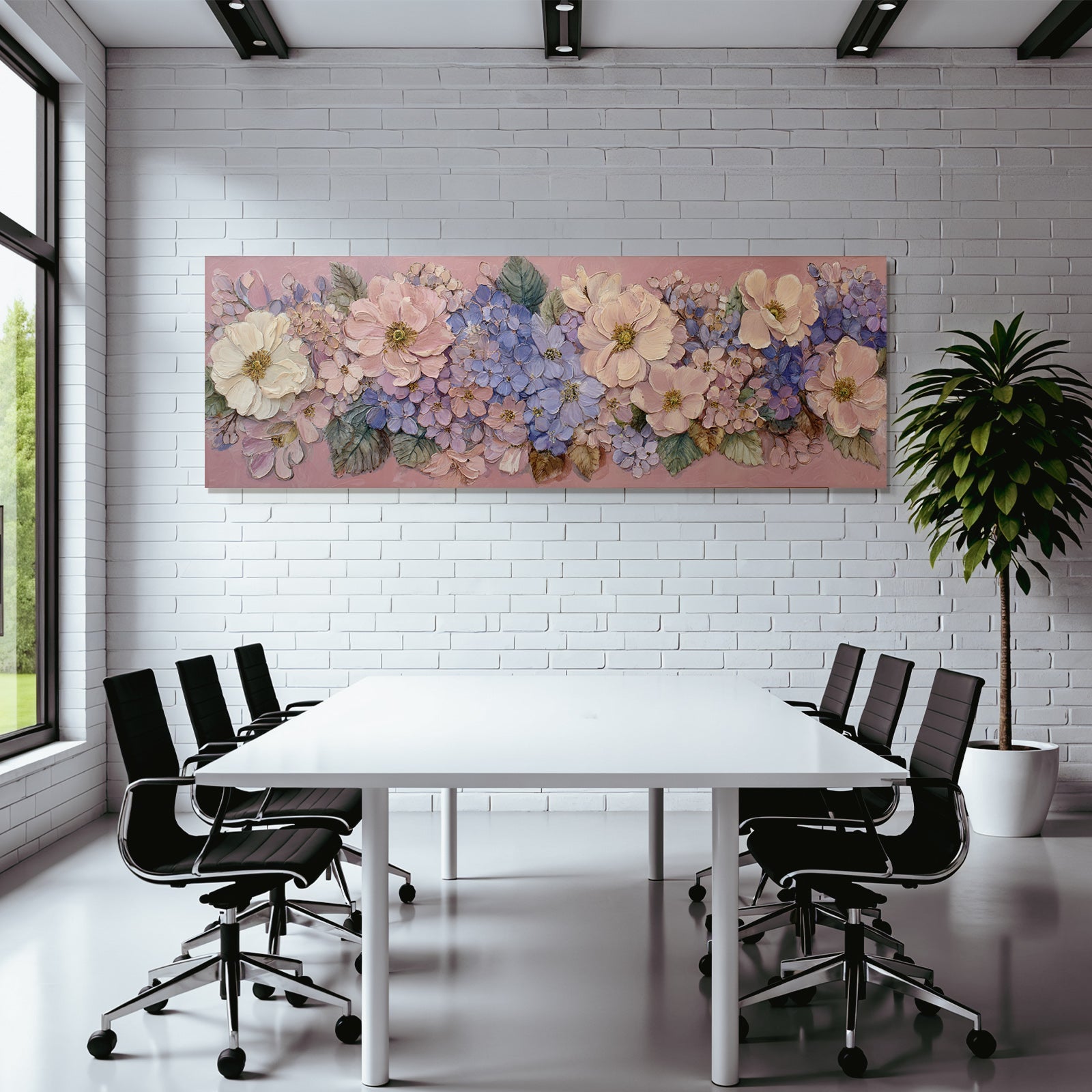 Texturiertes Blumenbild Mit Rosanen Und Blaün Blüten
