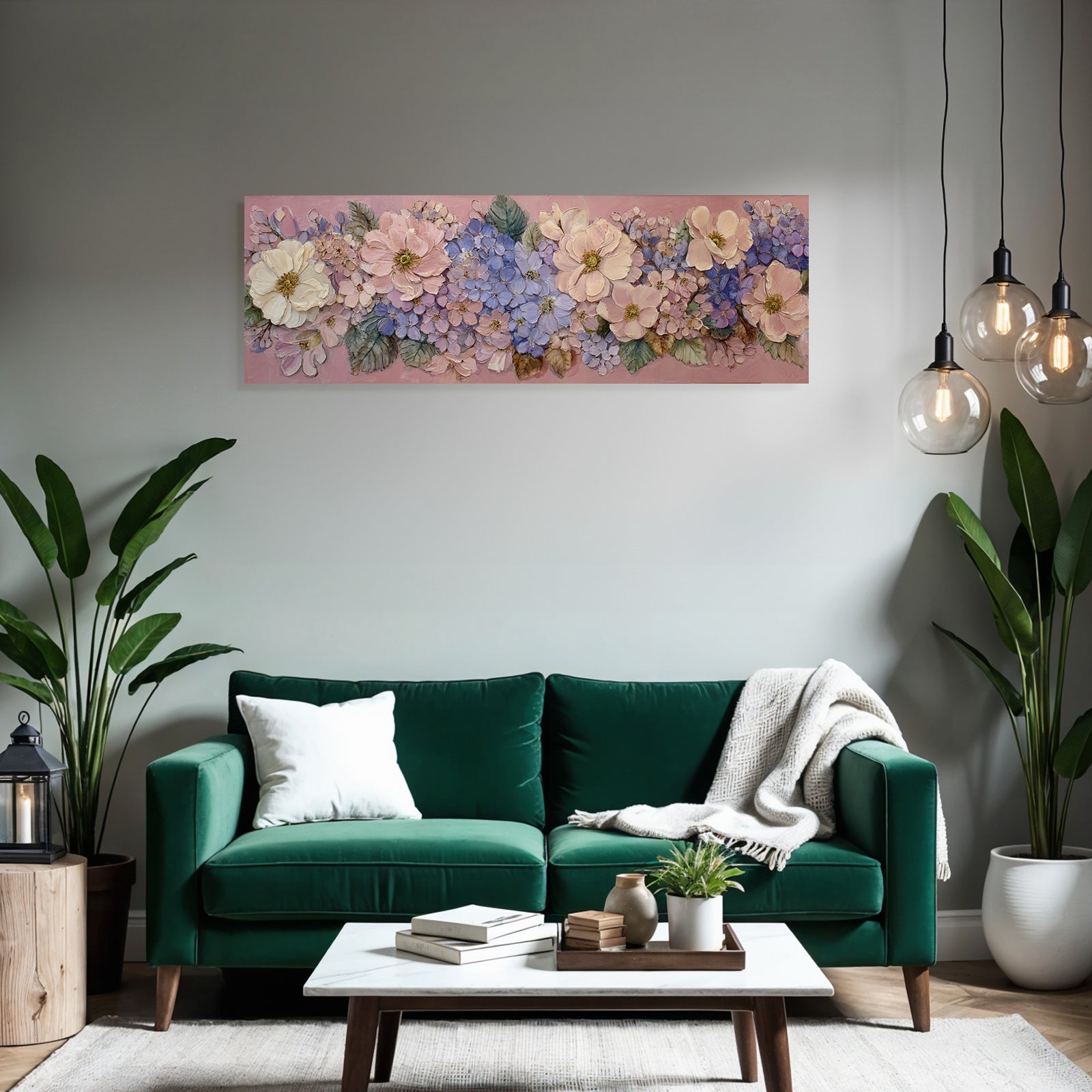 Texturiertes Blumenbild Mit Rosanen Und Blaün Blüten