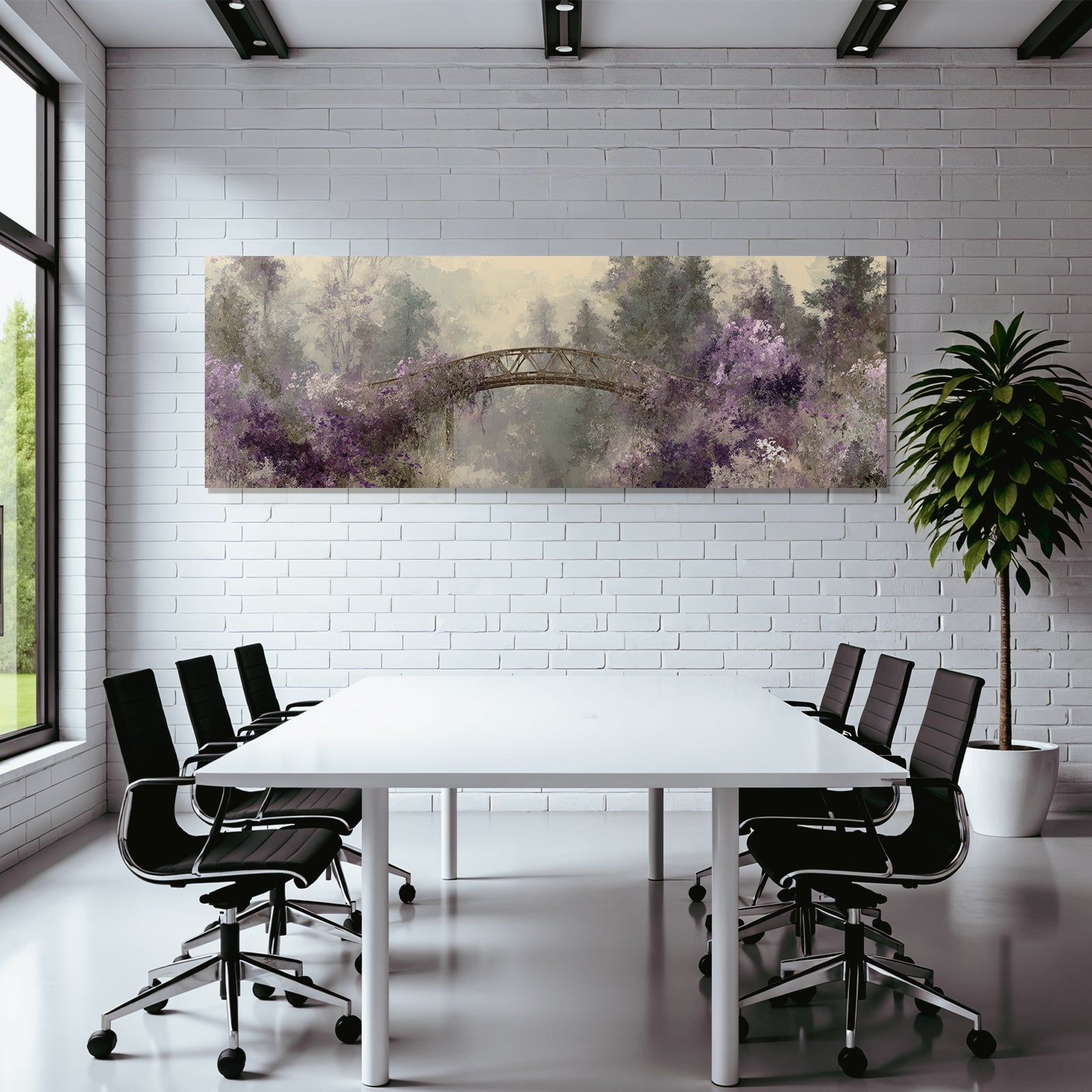 Traumhafte Brücke Im Lila Und Pinken Garten