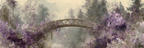 Traumhafte Brücke Im Lila Und Pinken Garten | Wasserfaelle und Tropfen | Natur