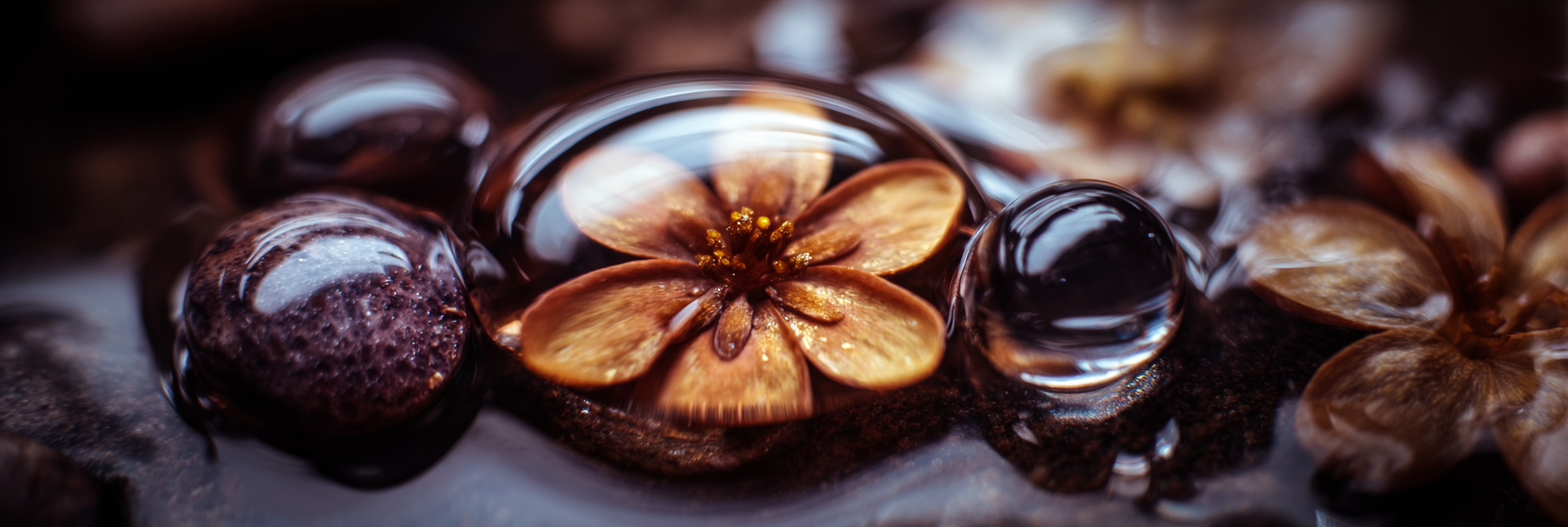 Wassertropfen Auf Blume Reflexion Natürliche Ruhe | Wasserfaelle und Tropfen | Natur