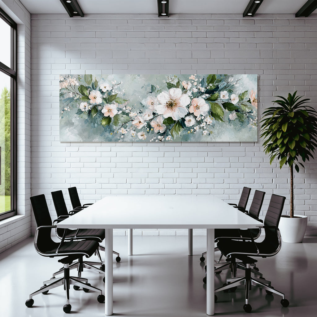 Zarte Blumenimpression In Rosa Und Weiss