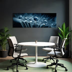 Zartes Pusteblumenmotiv Mit Tautropfen Und Träumerischem Ambiente