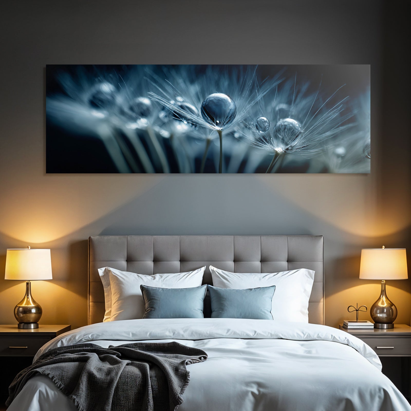 Zartes Pusteblumenmotiv Mit Tautropfen Und Träumerischem Ambiente