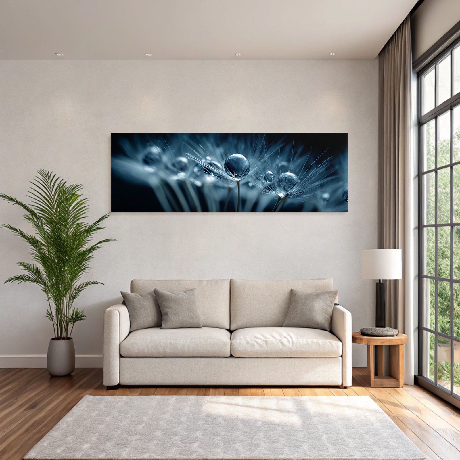 Zartes Pusteblumenmotiv Mit Tautropfen Und Träumerischem Ambiente