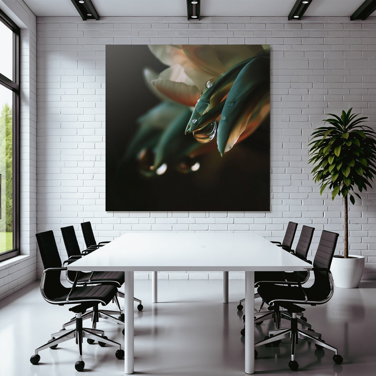 Blumenblätter Mit Wassertropfen Auf Dunklem Hintergrund