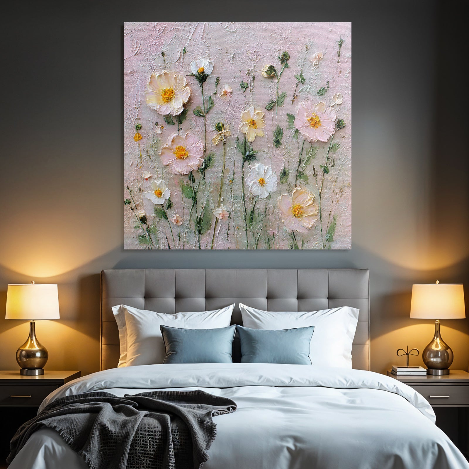 Blumenrelief Mit Impressionistischen Pastellfarben