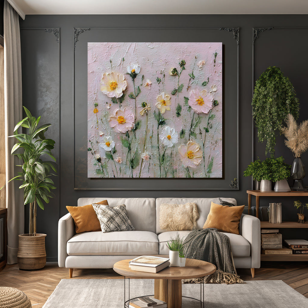 Blumenrelief Mit Impressionistischen Pastellfarben