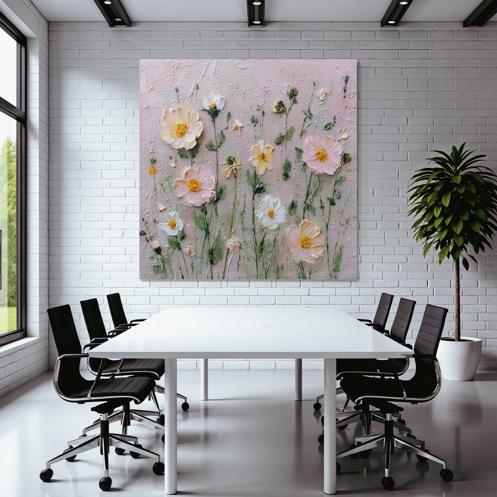 Blumenrelief Mit Impressionistischen Pastellfarben