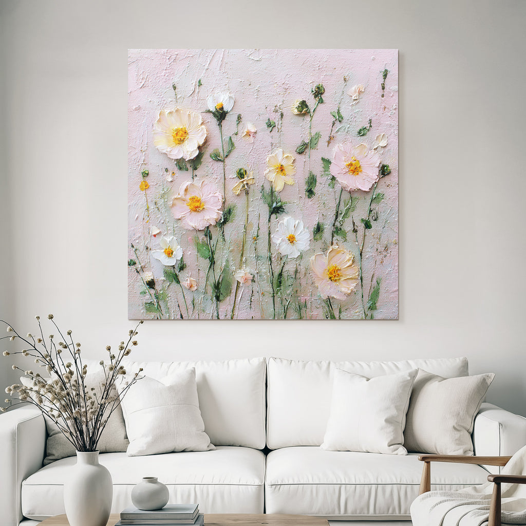 Blumenrelief Mit Impressionistischen Pastellfarben