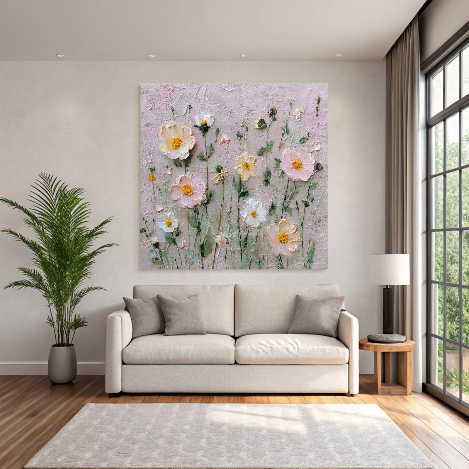 Blumenrelief Mit Impressionistischen Pastellfarben