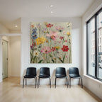 Bunte Blumenmalerei In Pink Gelb Rot Und Blau