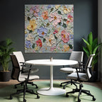 Frühling Blumengarten Pastellfarben Impasto Technik