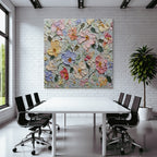 Frühling Blumengarten Pastellfarben Impasto Technik
