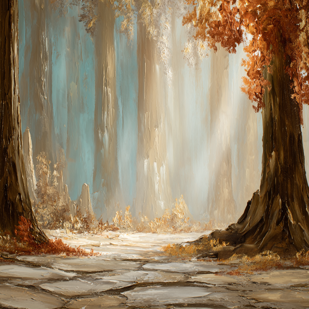 Herbstwald Lichtdurchfluteter Waldweg | Wasserfaelle und Tropfen | Natur